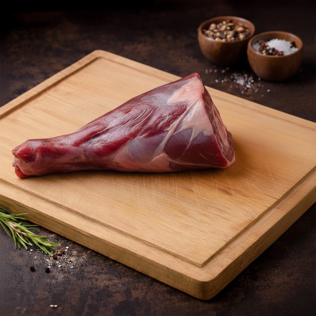 Pierna de avestruz deshuesada magra, ideal para guisos, asados y horno